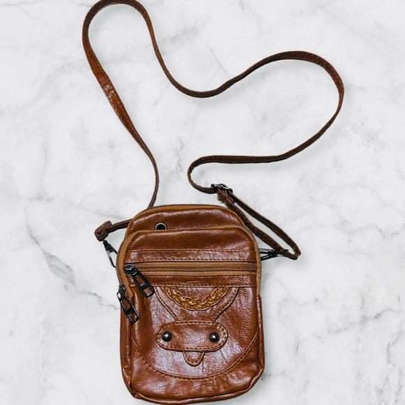 SALE 🔥4 for 25🔥🤎Brown Women Small Crossbody Phone Case Shoulder Bag 3 Pouch - Picture 5 of 6